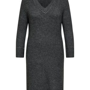 CARELSIE LS STUDS MIDI DRESS Medium Grey Melange